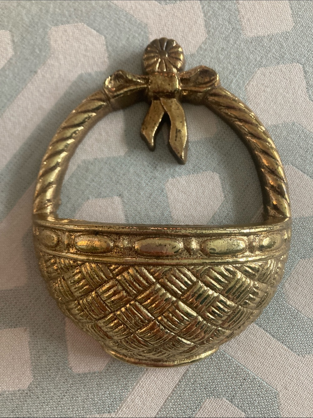 Vintage Burwood Gold Basket Mini Wall Pocket